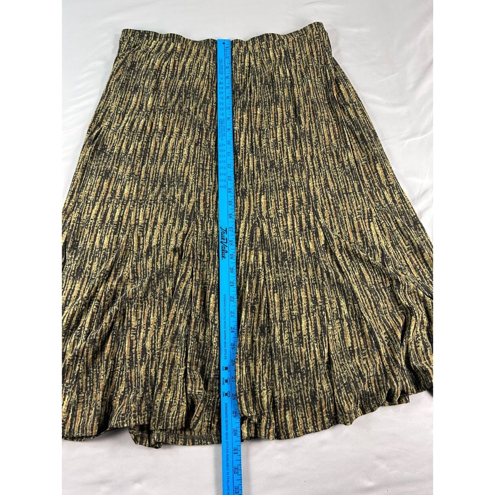 Jones New York Collection XL Brown Black Abstract A Line Maxi‎ Skirt Stretch - Picture 6 of 7